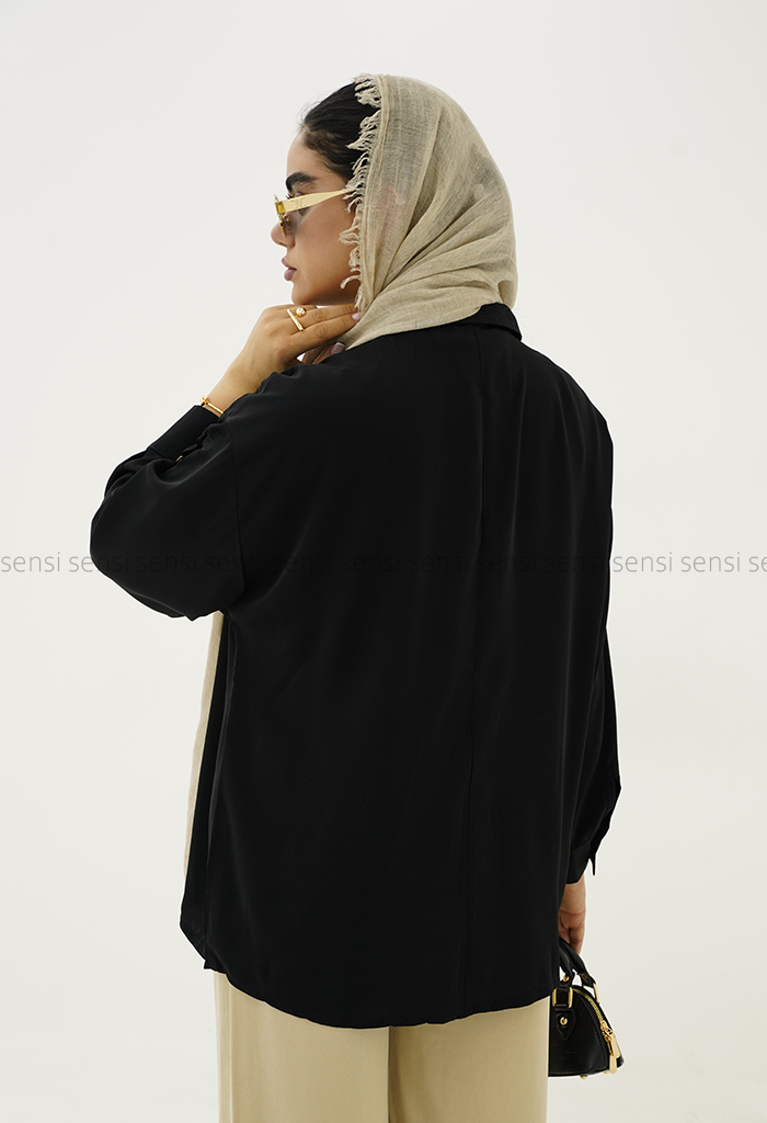 شومیزجلو بسته آستین سگک کد1005373